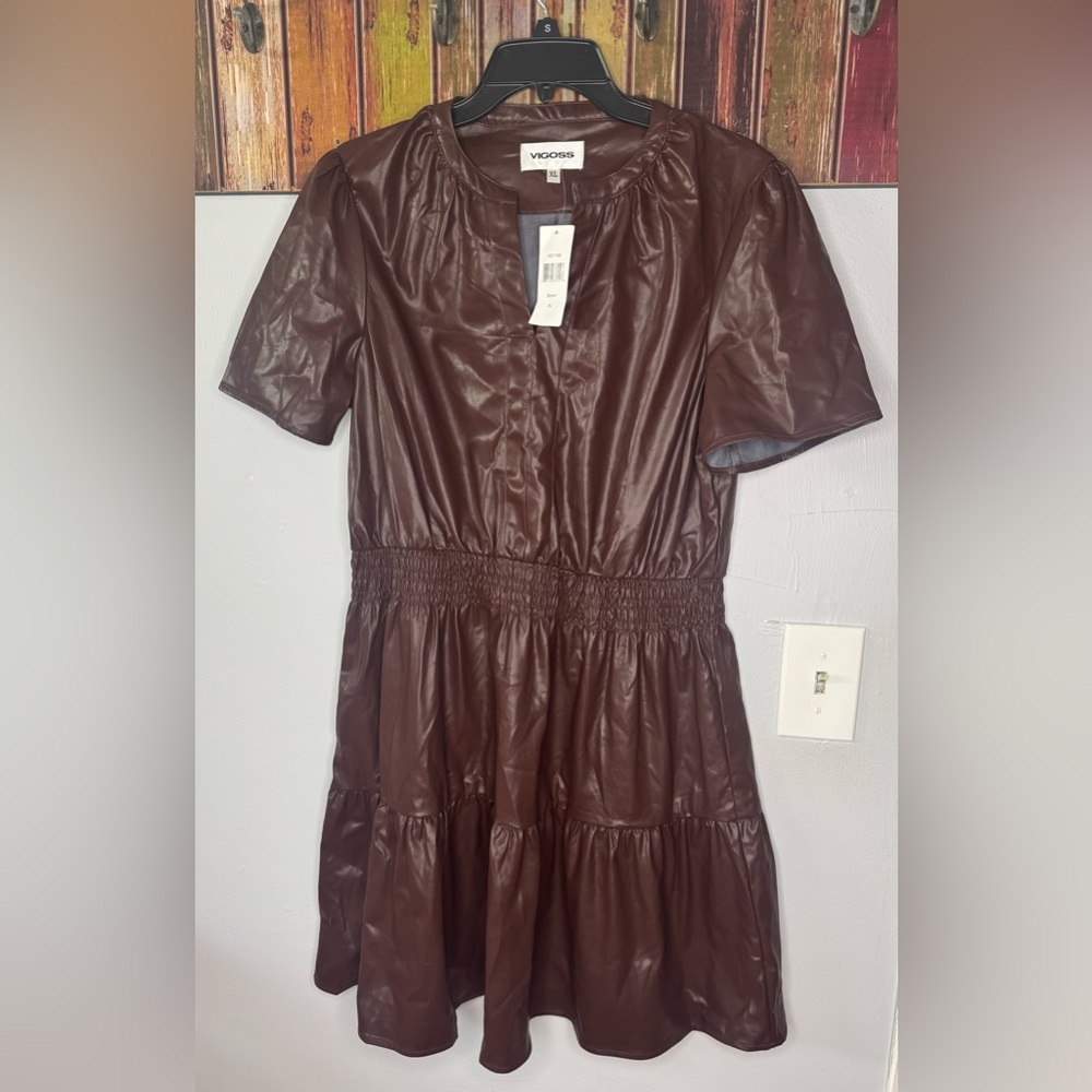 Vigoss ladies Faux vegan Leather dress